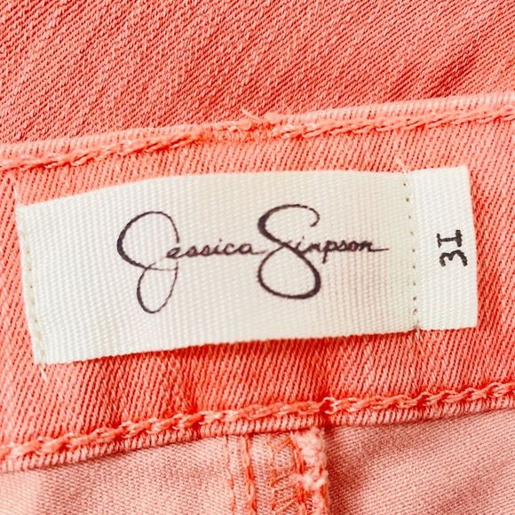 Jessica Simpson Forever Skinny Crop Jeans Peach Size 31 - Picture 5 of 9
